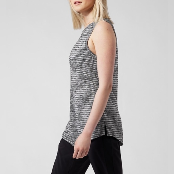 Athleta Breezy Tank Black/Gray/White stripes size M EUC‎ - Picture 9 of 9